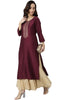 Janasya Wine Poly Silk Solid Straight kurta - Distacart