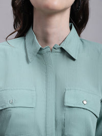 Thumbnail for Jainish Women's Green Solid Shirt - Distacart