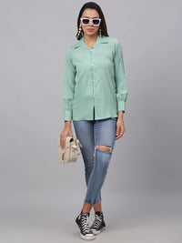 Thumbnail for Jainish Women's Green Solid Shirt - Green - Distacart