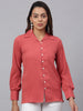 Jainish Women's Peach Solid Shirt - Peach - Distacart