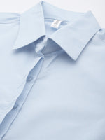 Thumbnail for Jainish Women's Blue Solid Shirt Style Top - Distacart