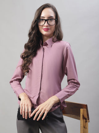 Jainish Women's Magenta Pink Solid Shirt Style Top - Distacart
