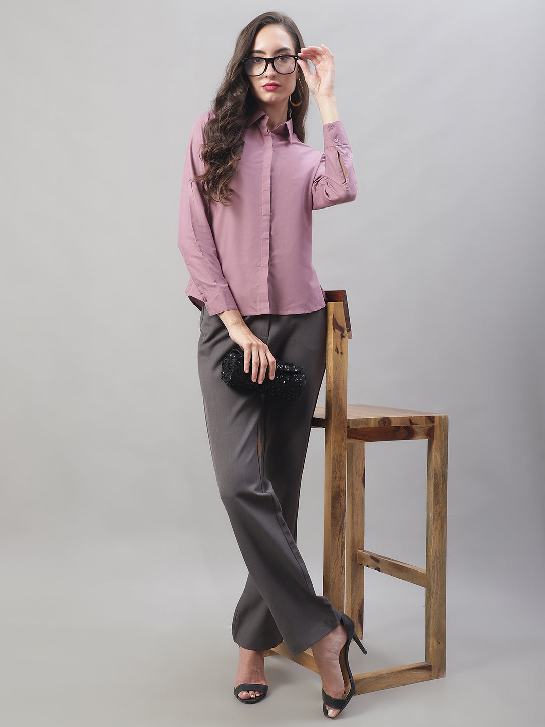 Jainish Women's Magenta Pink Solid Shirt Style Top - Distacart