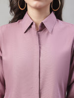 Thumbnail for Jainish Women's Magenta Pink Solid Shirt Style Top - Distacart