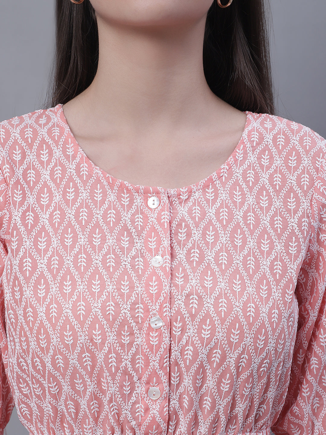 Jainish Women's WoChikankari Work Empire Top - Orange - Distacart