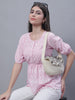 Jainish Women's WoChikankari Work Empire Top - Pink - Distacart