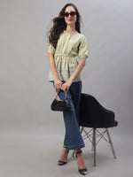 Thumbnail for Jainish Women's WoChikankari Work Empire Top - Lemon - Distacart