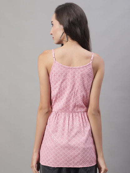 Jainish Women's WoChikankari Sequen Work Empire Top - Pink - Distacart