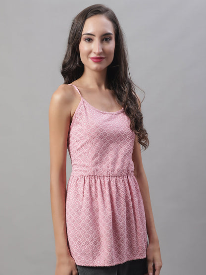 Jainish Women's WoChikankari Sequen Work Empire Top - Pink - Distacart