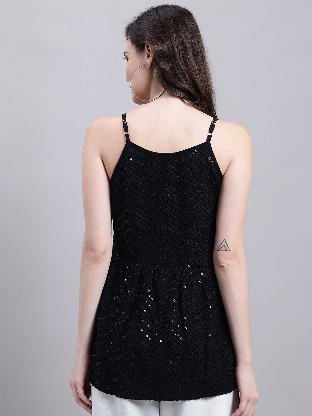 Jainish Women's WoBlack Chikankari Sequen Work Empire Top - Distacart