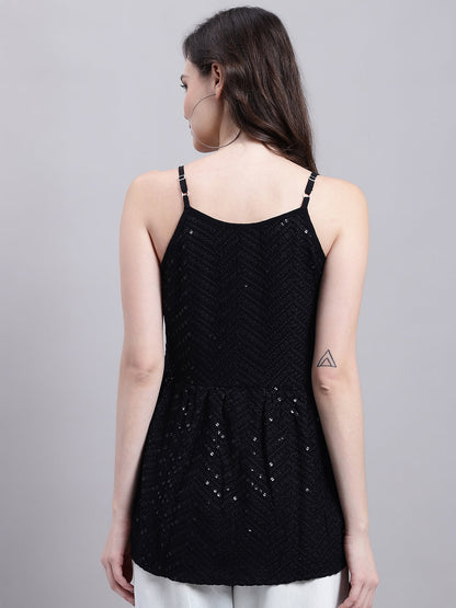 Jainish Women's WoBlack Chikankari Sequen Work Empire Top - Distacart