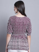 Thumbnail for Jainish Women's WoChikankari & Sequins Work Empire Top - Purple - Distacart