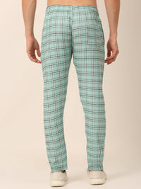 Thumbnail for Jainish Men's Checked Cotton Track Pants - Green - Distacart