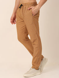 Thumbnail for Jainish Men's Checked Cotton Track Pants - Mustard - Distacart
