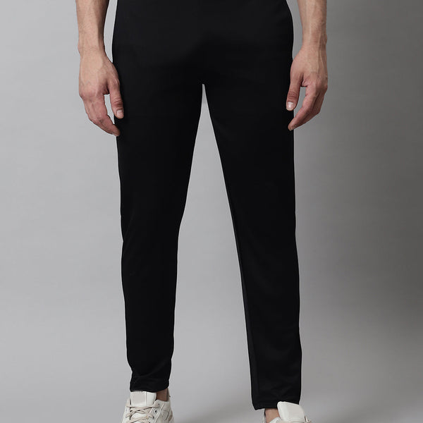 Jainish Men's Black Solid Streachable Lycra Trackpants - Distacart