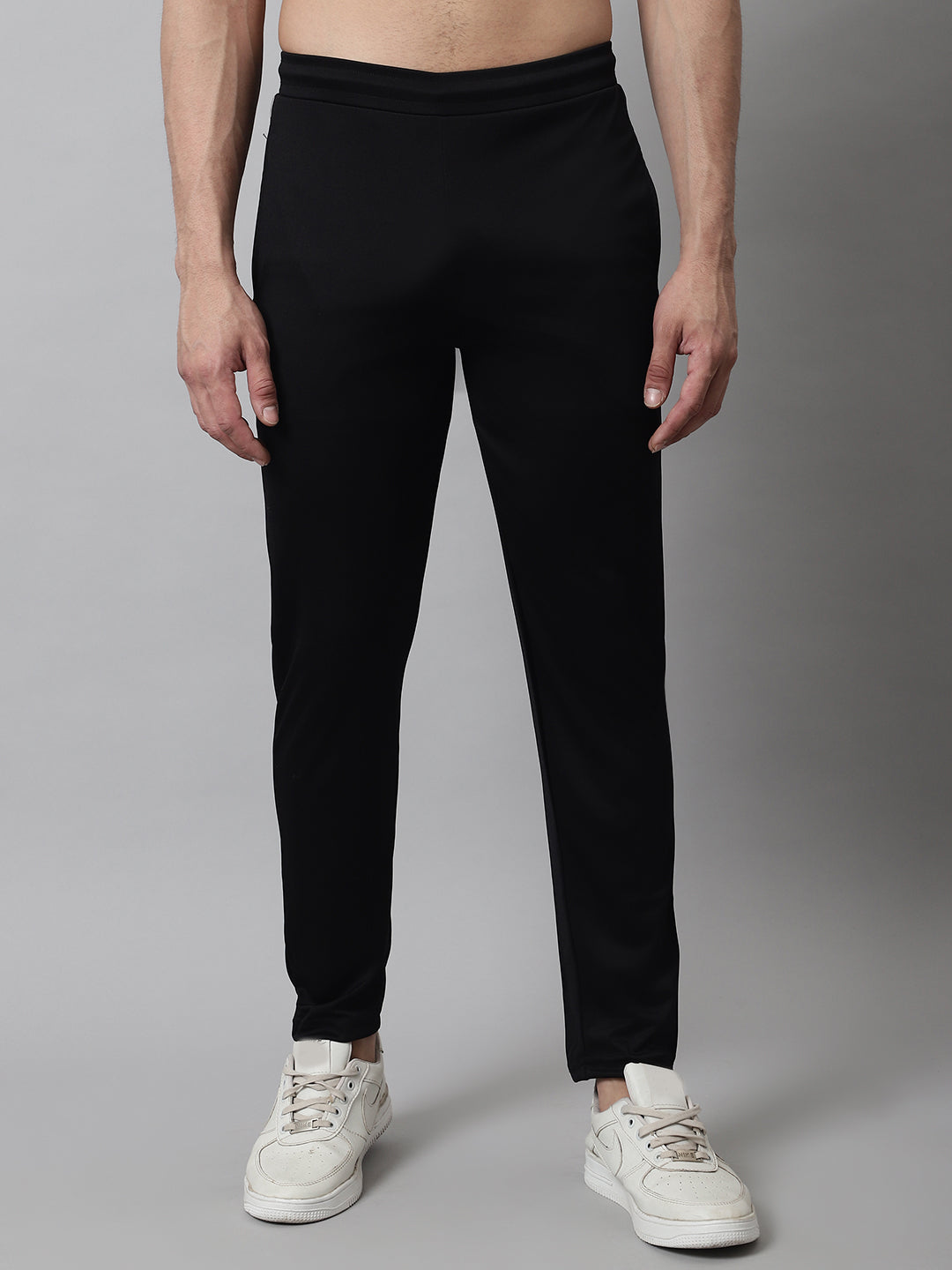 Jainish Men's Black Solid Streachable Lycra Trackpants - Distacart