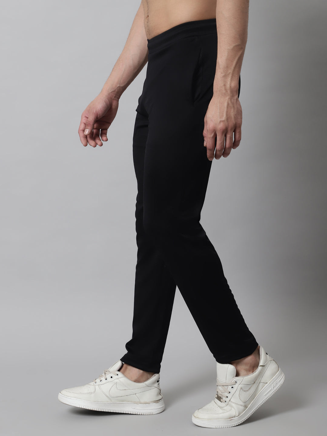 Jainish Men's Black Solid Streachable Lycra Trackpants - Distacart
