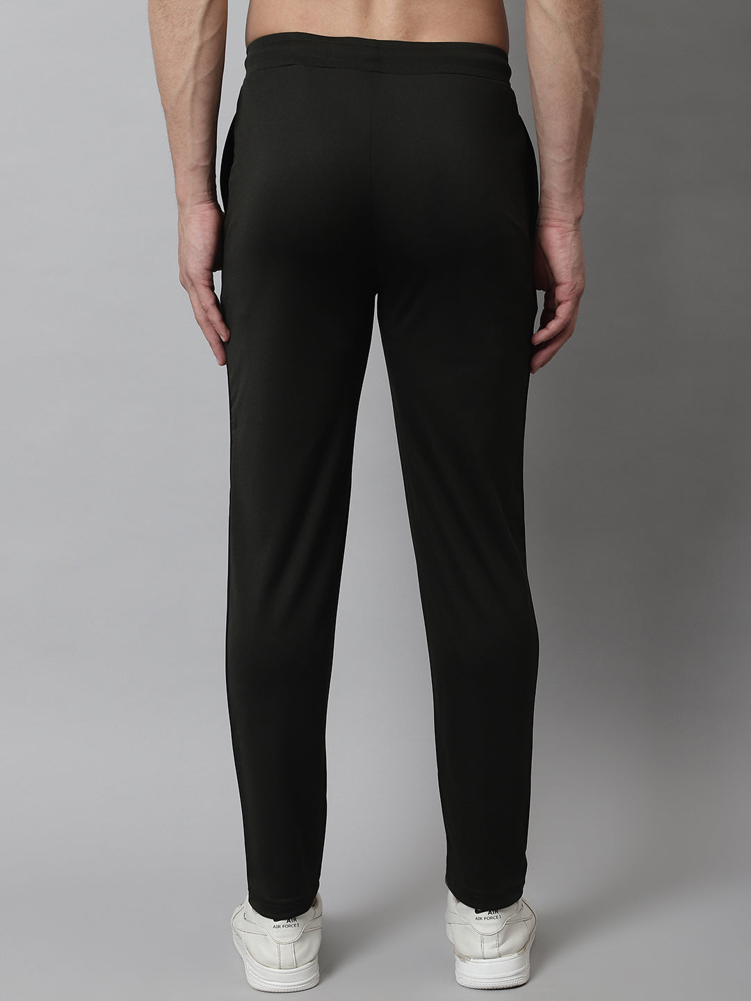 Jainish Men's Olive Solid Streachable Lycra Trackpants - Distacart