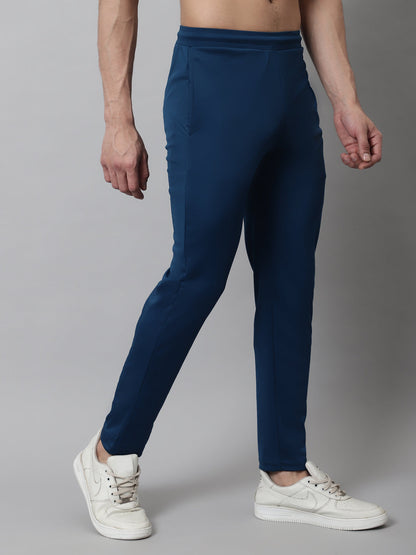 Jainish Men's Blue Solid Streachable Lycra Trackpants - Distacart