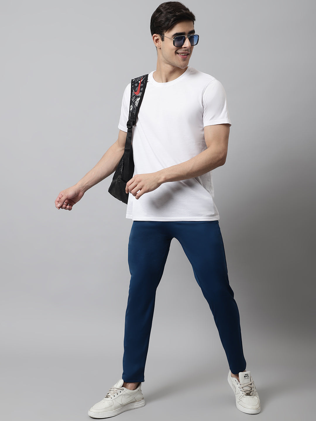 Jainish Men's Blue Solid Streachable Lycra Trackpants - Distacart