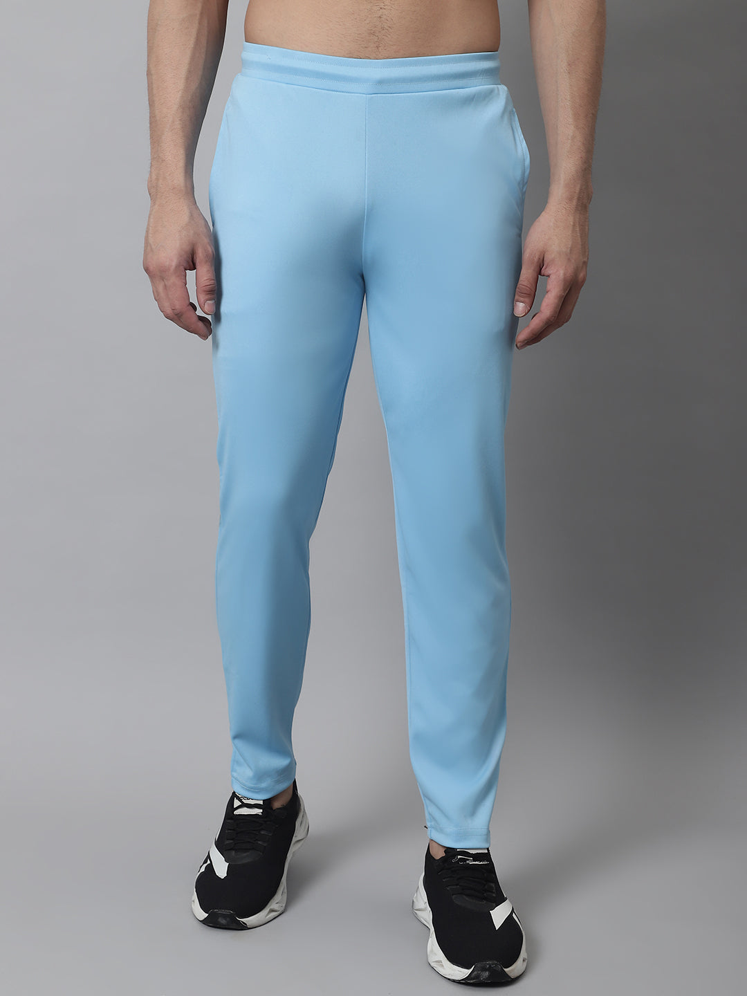 Jainish Men's Sky Blue Solid Streachable Lycra Trackpants - Distacart