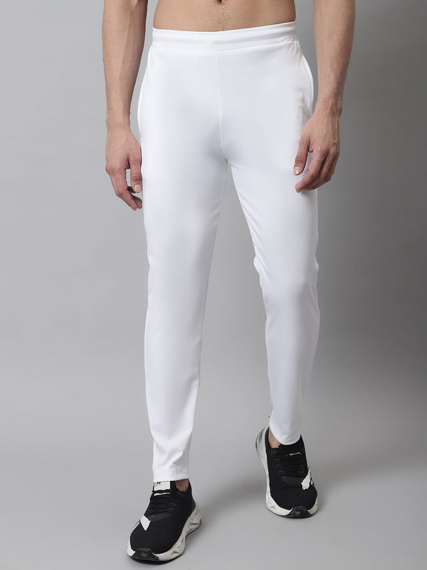Jainish Men's White Solid Streachable Lycra Trackpants - Distacart