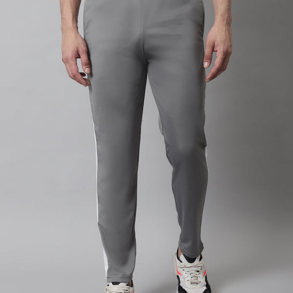 Jainish Men's Grey and White Striped Streachable Lycra Trackpants - Distacart