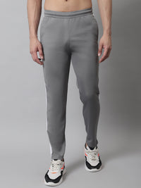 Thumbnail for Jainish Men's Grey and White Striped Streachable Lycra Trackpants - Distacart