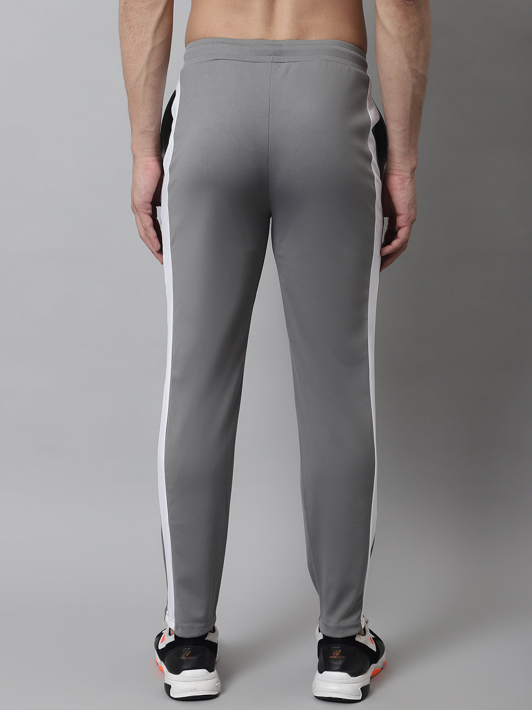 Jainish Men's Grey and White Striped Streachable Lycra Trackpants - Distacart