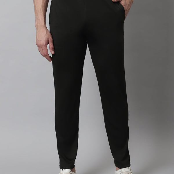 Jainish Men's Olive Green and White Striped Streachable Lycra Trackpants - Distacart