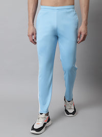 Thumbnail for Jainish Men's Sky Blue and White Striped Streachable Lycra Trackpants - Distacart