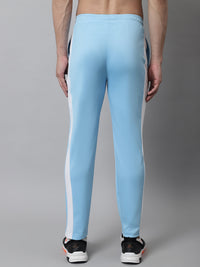 Thumbnail for Jainish Men's Sky Blue and White Striped Streachable Lycra Trackpants - Distacart