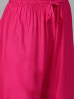 Thumbnail for Jompers Women's Pink & Golden Yoke Design Kurta with Palazzos - Distacart