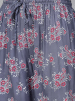 Thumbnail for Jompers Women's Grey & Pink Block Printed Kurta with Palazzos - Distacart