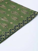 Thumbnail for Jompers Women's Green & Golden Block Printed Kurta with Palazzos - Distacart