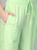 Thumbnail for Jompers Women's Green & Golden Block Print Kurta with Palazzos - Distacart