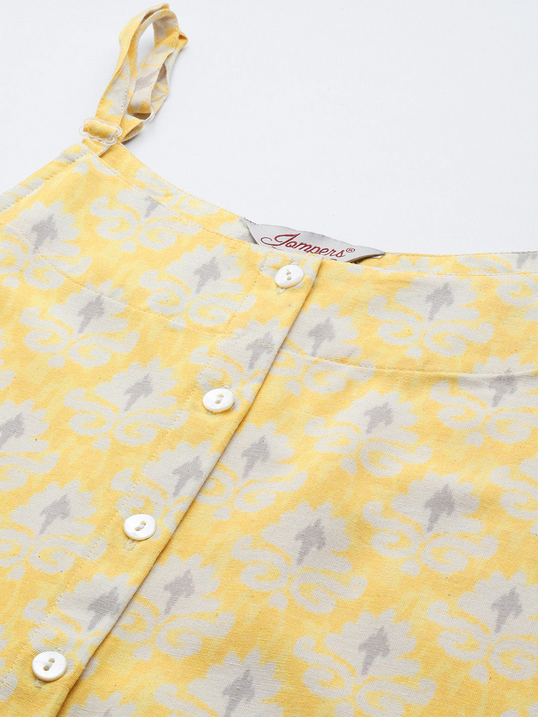 Jompers Women's Ethnic Motifs Printed Kurta with Palazzos - Yellow - Distacart