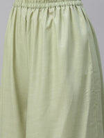 Thumbnail for Jompers Women's Lime Green & Pink Floral Embroidered Kurta with Palazzos & Dupatta - Distacart