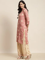 Thumbnail for Jompers Women's Gotta Patti work Kurta, Palazzos & Dupatta - Pink - Distacart