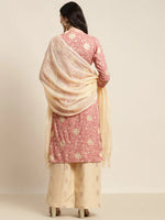 Thumbnail for Jompers Women's Gotta Patti work Kurta, Palazzos & Dupatta - Pink - Distacart