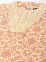 Thumbnail for Jompers Women's Printed Kurta with Palazzos & Dupatta - Pink - Distacart