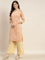 Thumbnail for Jompers Women's Printed Kurta with Palazzos & Dupatta - Pink - Distacart