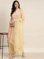 Thumbnail for Jompers Women's Printed Kurta with Palazzos & Dupatta - Pink - Distacart