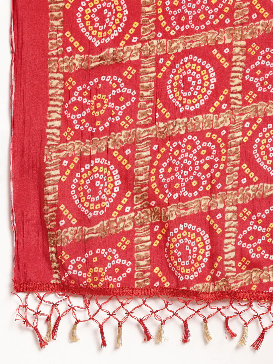 Jompers Women's Embroidered Sequinned Kurta with Palazzos & Dupatta - Red - Distacart