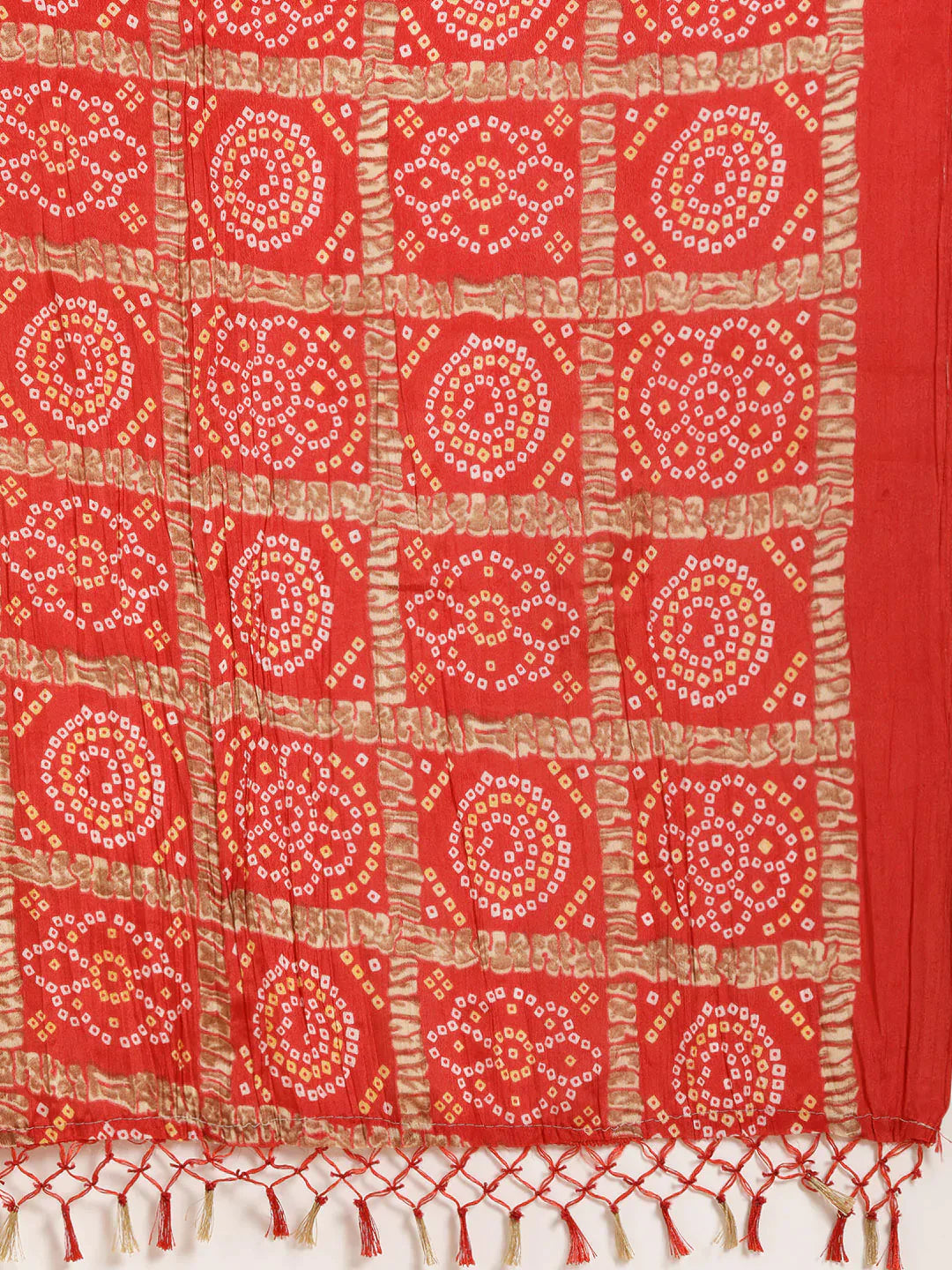 Jompers Women's Kurta with Palazzos & print Dupatta - Red - Distacart