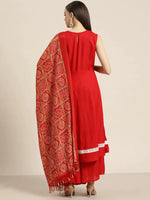Thumbnail for Jompers Women's Kurta with Palazzos & print Dupatta - Red - Distacart