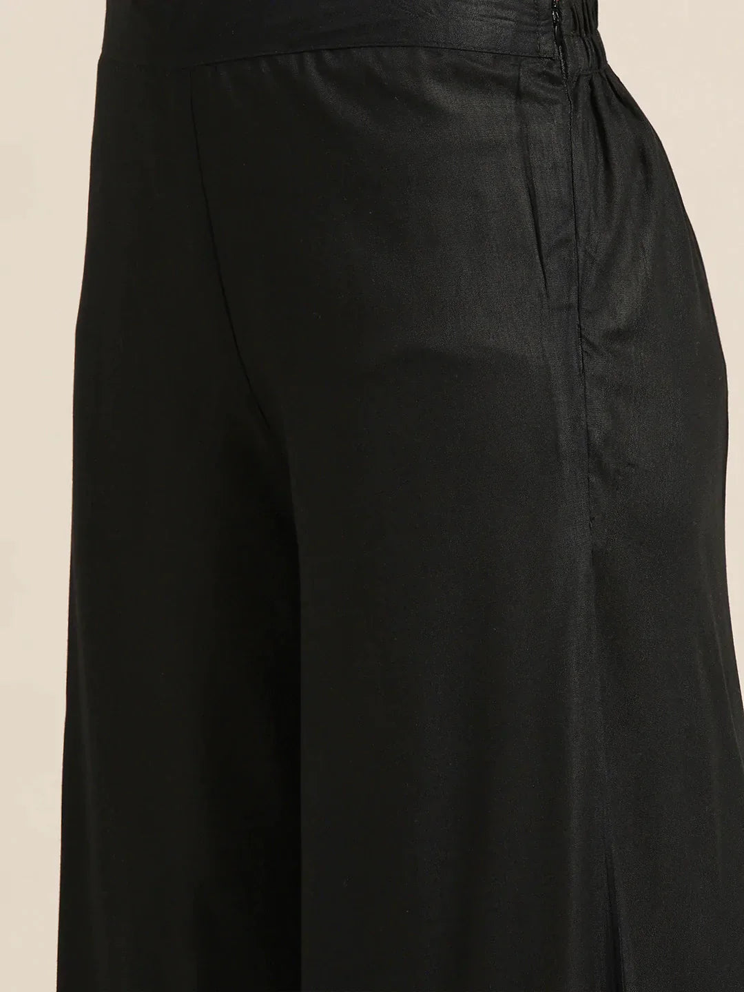 Jompers Women's Kurta with Palazzos & print Dupatta - Black - Distacart