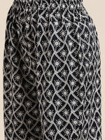 Thumbnail for Jompers Women's Ethnic Motifs Embroidered Sequinned Kurta With Palazzos & With Dupatta - Navy Blue - Distacart