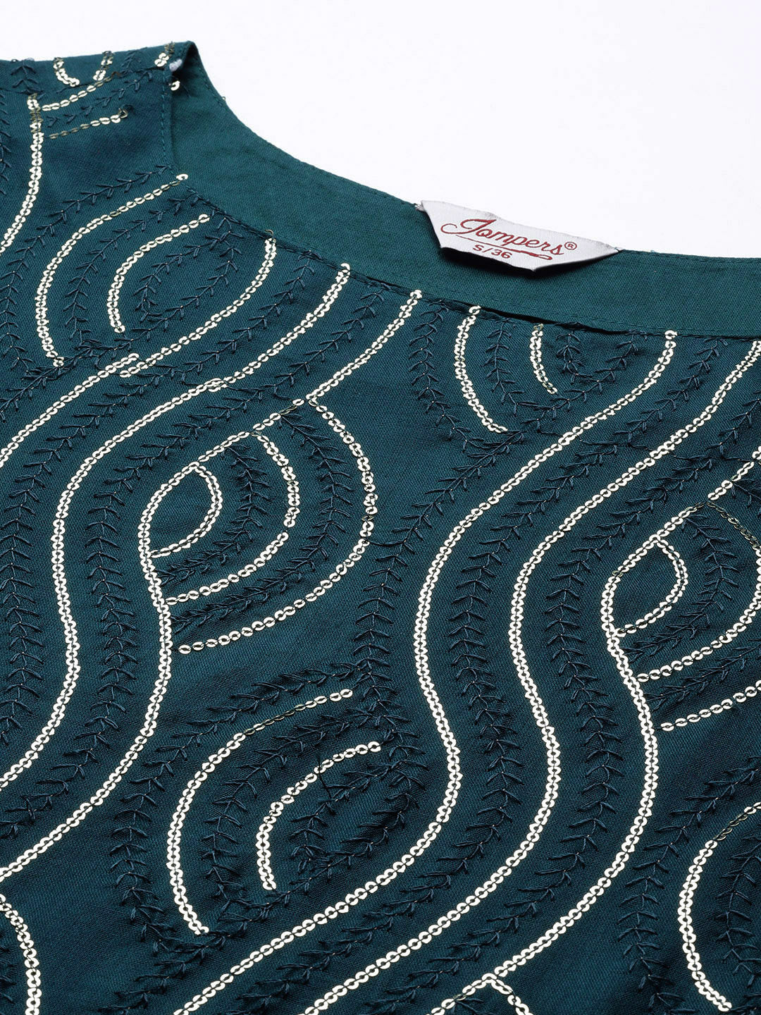 Jompers Women's Teal Leheriya Sequinned Kurta with Palazzos & With Dupatta - Distacart