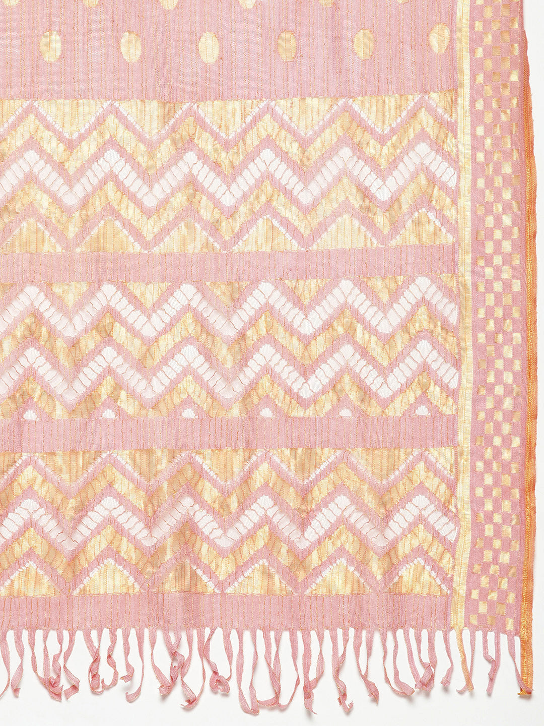Jompers Women's georgette Foil Print Kurta palazzo Dupatta Set - Pink - Distacart